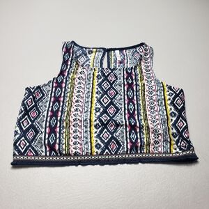 Xhilaration colorful aztec crop top with lining women's size large